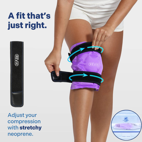 REVIX Ice Pack for Knee Pain Relief, Reusable Gel Ice Wrap for Leg Injuries