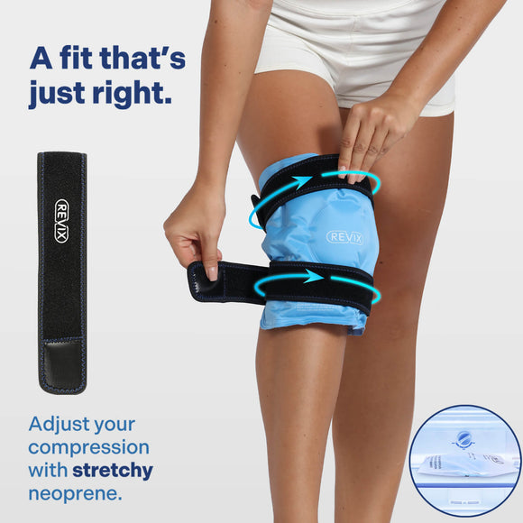 REVIX Ice Pack for Knee Pain Relief, Reusable Gel Ice Wrap for Leg Injuries