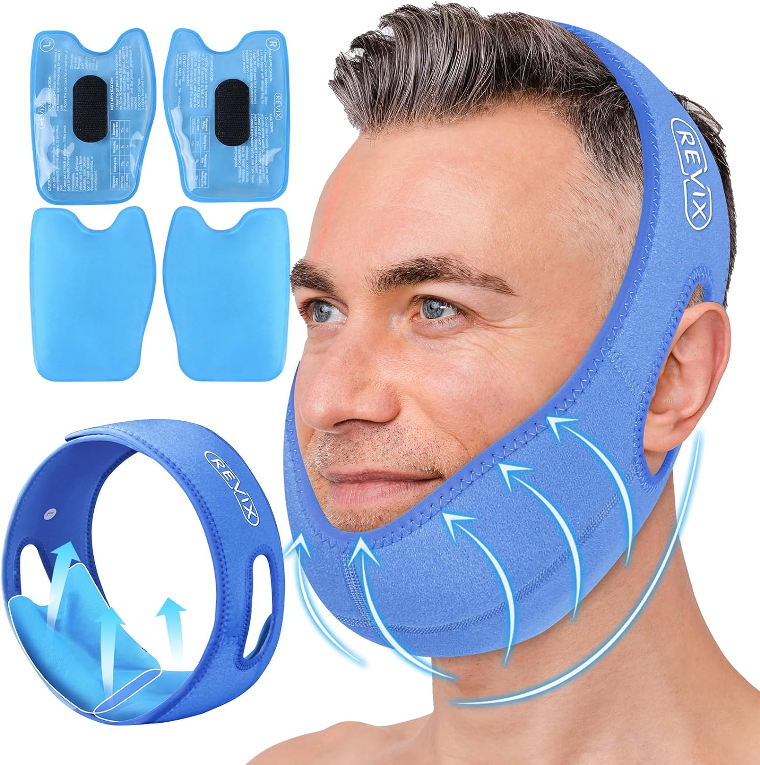 Buy blue REVIX Wisdom Tooth Ice Pack Wrap with 3D Sewing Design Face Ice Pack for Jaw Pain Relief