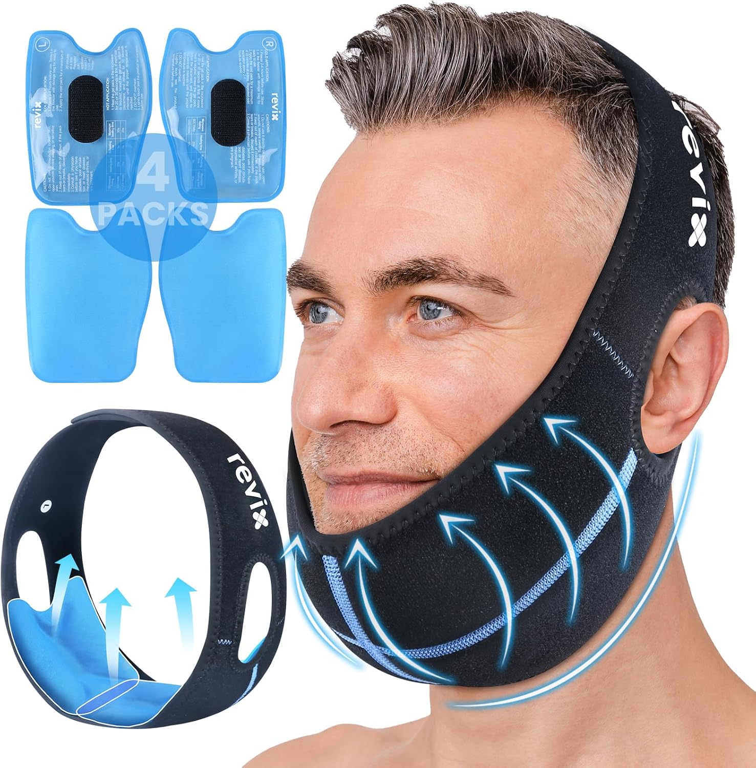 REVIX Weisheitszahn-Kühlpack-Bandage mit 3D-Nahtdesign Gesichts-Kühlpa