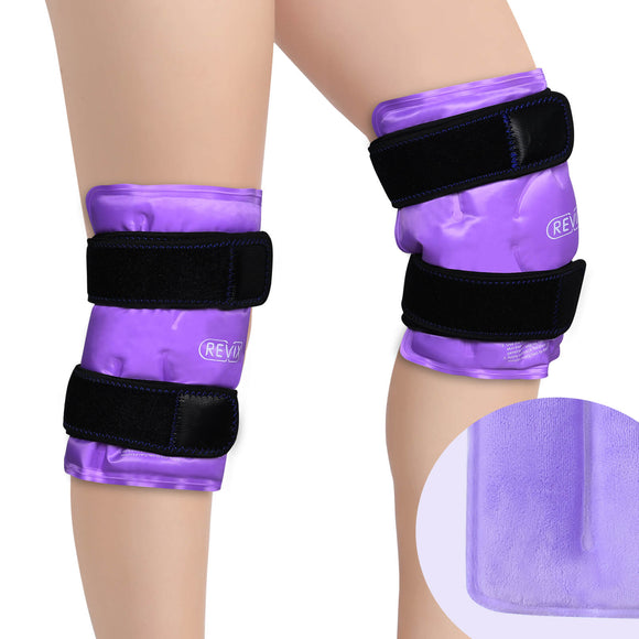 REVIX Ice Packs for Knee Injuries Reusable, Gel Ice Wraps with Cold Compression for Injury and Post-Surgery, A Set of Two
