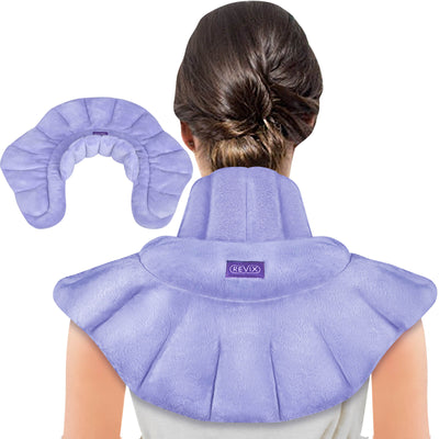 REVIX Microwave Heating Pad for Neck and Shoulders, Weighted Microwavable Heated Neck Wrap Warmer, Scented