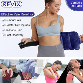 REVIX Ice Pack for Back Pain Relief, Reusable Gel Cold Packs, Reusable ice pack for Lower Back, Shoulders, Knee, Hip, and Arm 2 Packs