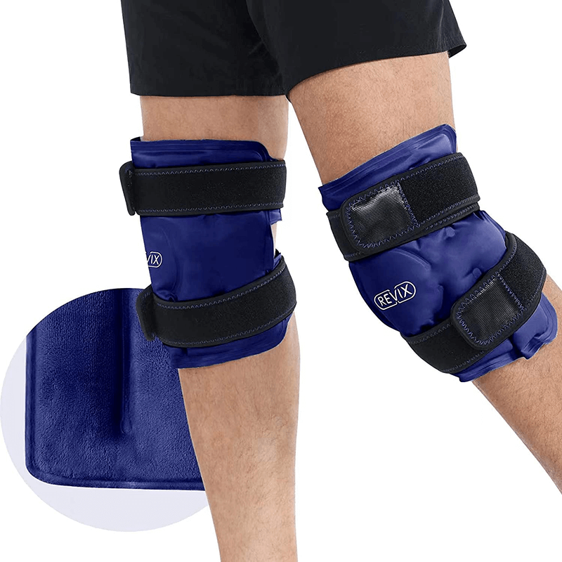 Buy navy-blue-pack-2 REVIX Ice Packs for Knee Injuries Reusable, Gel Ice Wraps with Cold Compression for Injury and Post-Surgery, A Set of Two