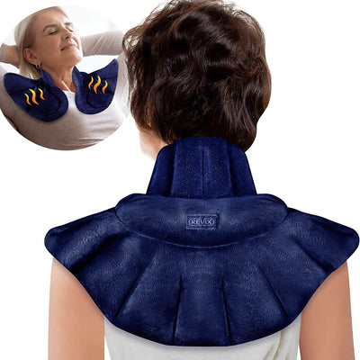 REVIX Microwave Heating Pad for Neck and Shoulders, Weighted Microwavable Heated Neck Wrap Warmer, Scented