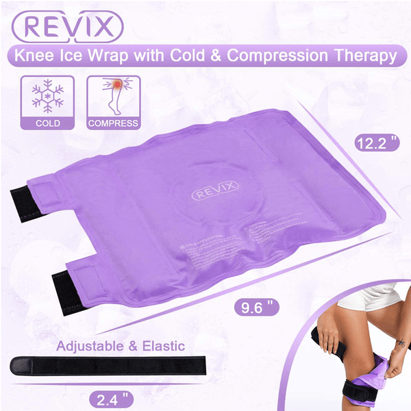 REVIX Ice Pack for Knee Pain Relief, Reusable Gel Ice Wrap for Leg Injuries