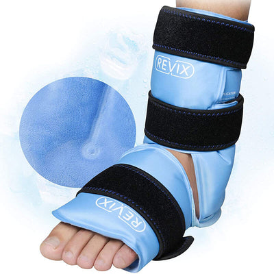 REVIX Ankle Ice Pack Wrap for Injuries Reusable Gel Foot Cold Pack for Achilles Tendonitis, Plantar Fasciitis and Sprained Ankles or Feet Pain Relief