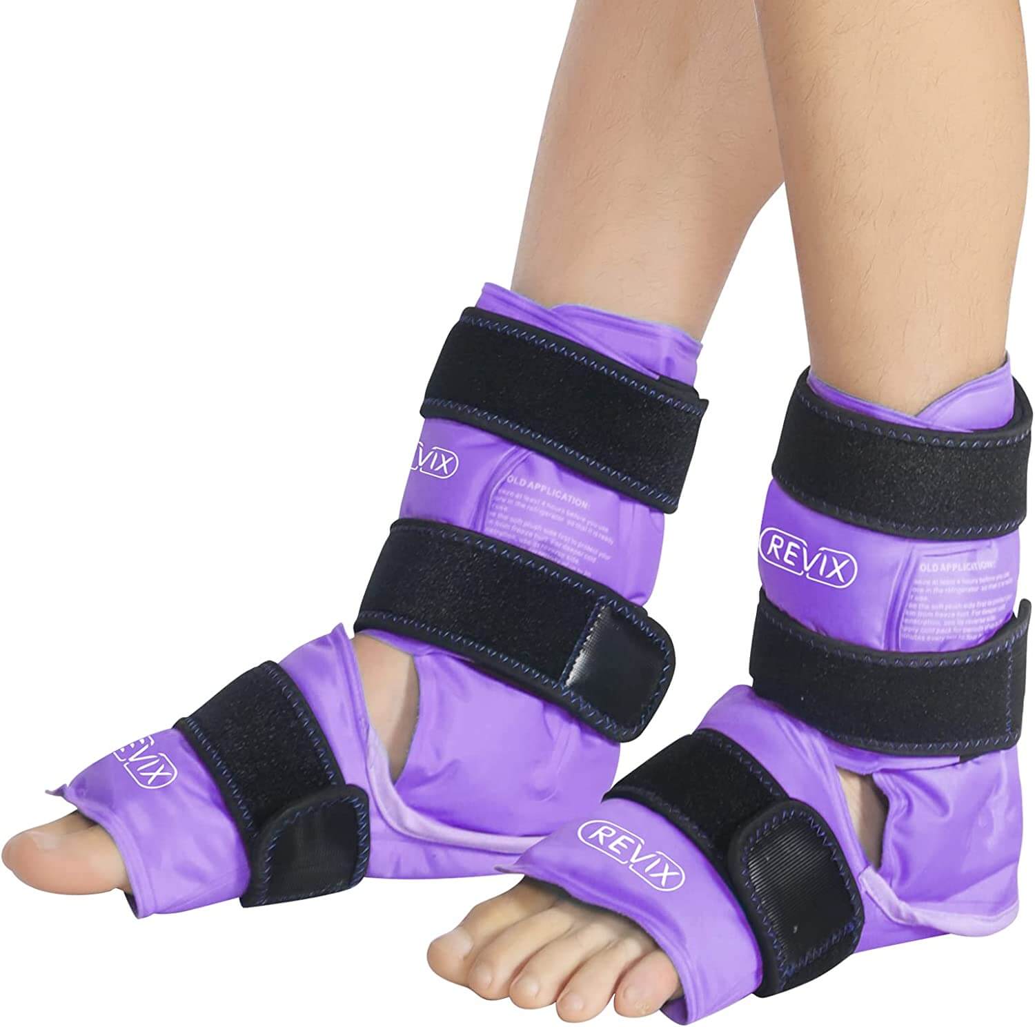 REVIX Ankle Ice Pack Wrap for Injuries with Reusable Gel