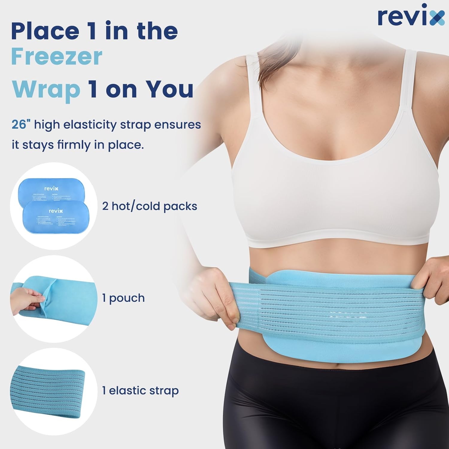 REVIX 2-Pack Gel Ice Packs Reusable with Soft Cover, 10