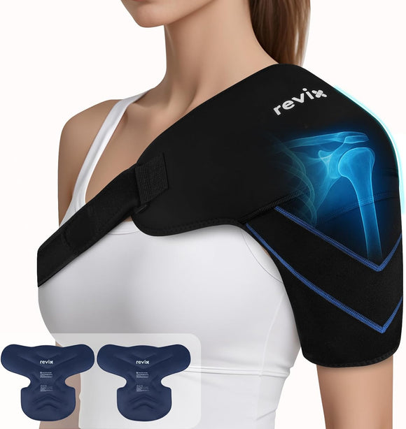 REVIX Shoulder Ice Pack Wrap, Ice Shoulder Brace for Rotator Cuff