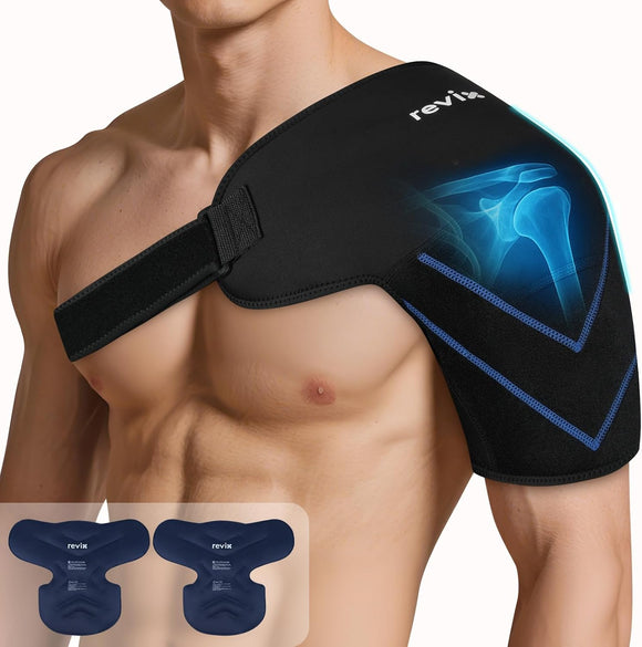 REVIX Shoulder Ice Pack Wrap, Ice Shoulder Brace for Rotator Cuff