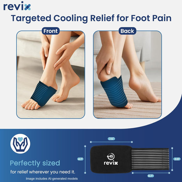 REVIX Foot Ice Pack Wrap, 45 Min Long-Lasting Cold for Plantar Fasciitis