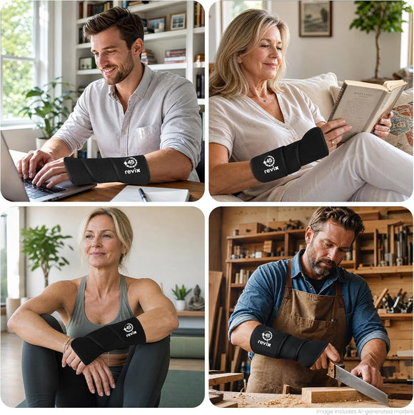 REVIX 45-Min Long-Lasting Extended Wrist Ice Pack Wrap for Carpal Tunnel