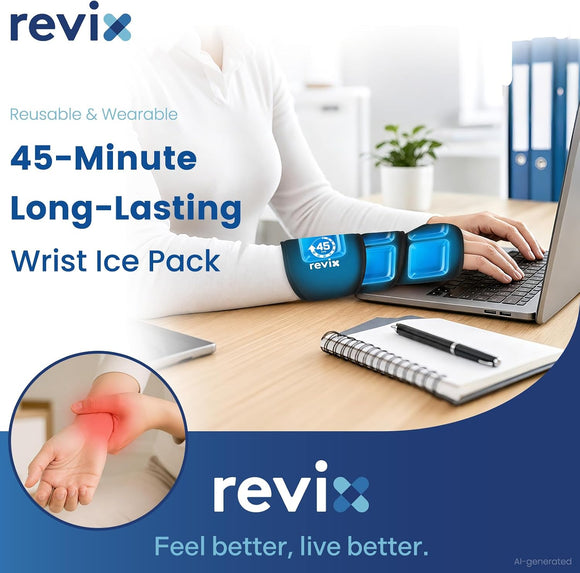 REVIX 45-Min Long-Lasting Extended Wrist Ice Pack Wrap for Carpal Tunnel