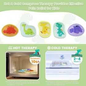 REVIX Kids Ice Packs for Boo Boos, 5 Gel Cold Packs for Injuries Reusable Toddler Ice Pack with Straps for Fever, Swelling, Bruise and Pain Relief