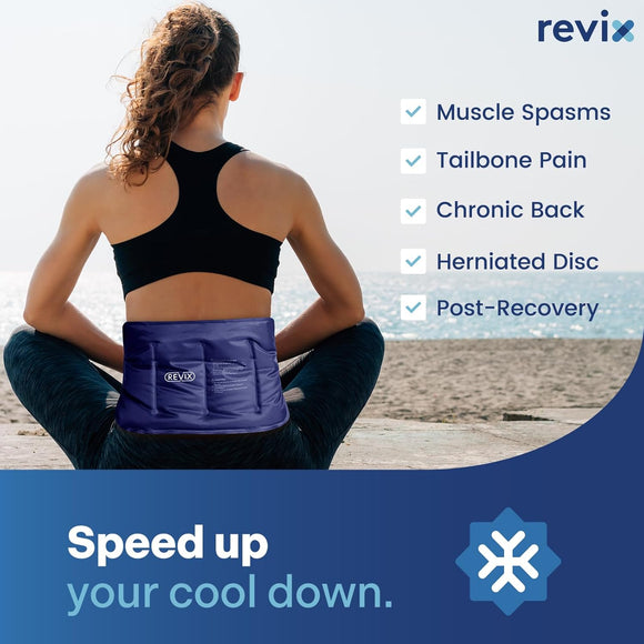 REVIX 2-Pack Large Cold Packs for Back, Rotator Cuff, Hip, Knee, and Shin, Versatile