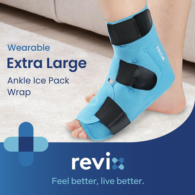 REVIX Extra Large Ankle Ice Pack for Foot Discomfort, Reusable Gel Cold Pack with Cold Compression Therapy