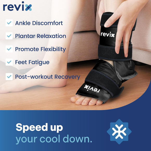 REVIX Ankle Ice Pack for Foot Swelling, Reusable Gel Ice Pack Wrap