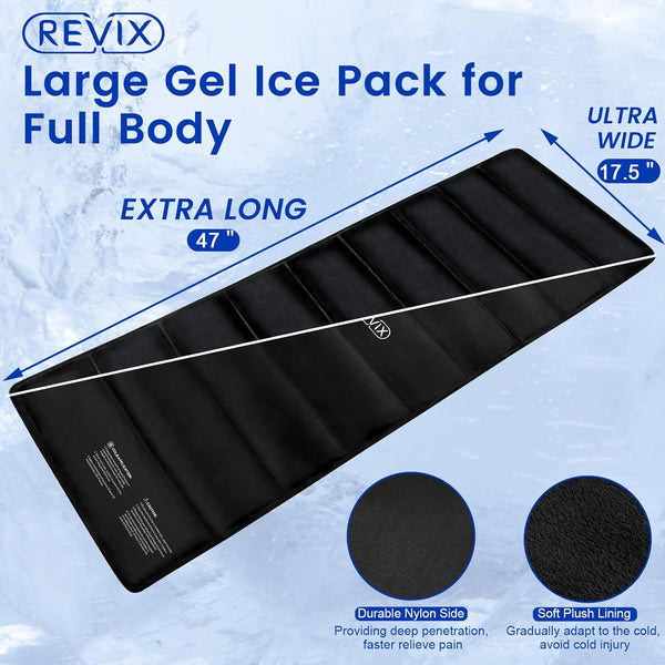 REVIX Full Body Ice Packs for Injuries Reusable Super Large Gel Ice Pack for Entire Back Pain
