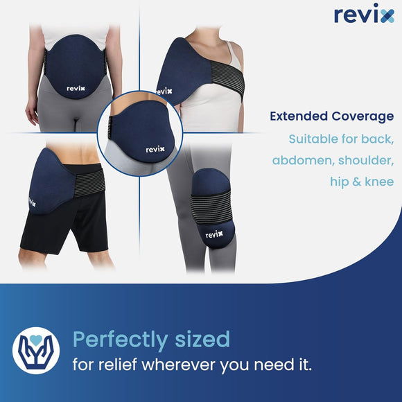 REVIX Extra Large Ice Pack for Back Relief, 2 Pack Reusable Gel Ice Pack Wraps for Lower Back