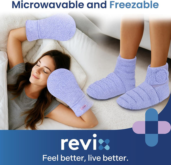REVIX Microwavable Heating Mittens and Feet Warmers