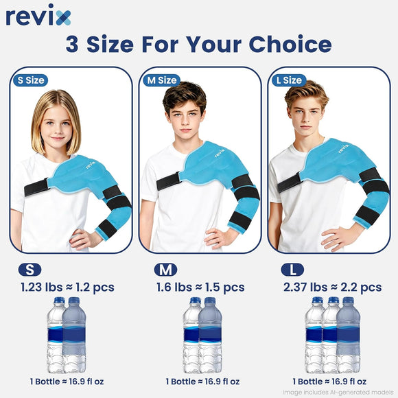 REVIX Youth Shoulder Elbow Ice Pack Wrap, Arm Ice Pack for Pitchers