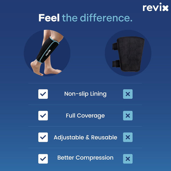 REVIX Calf and Shin Ice Packs for Shin Splints Reusable Leg Cold Pack Wraps