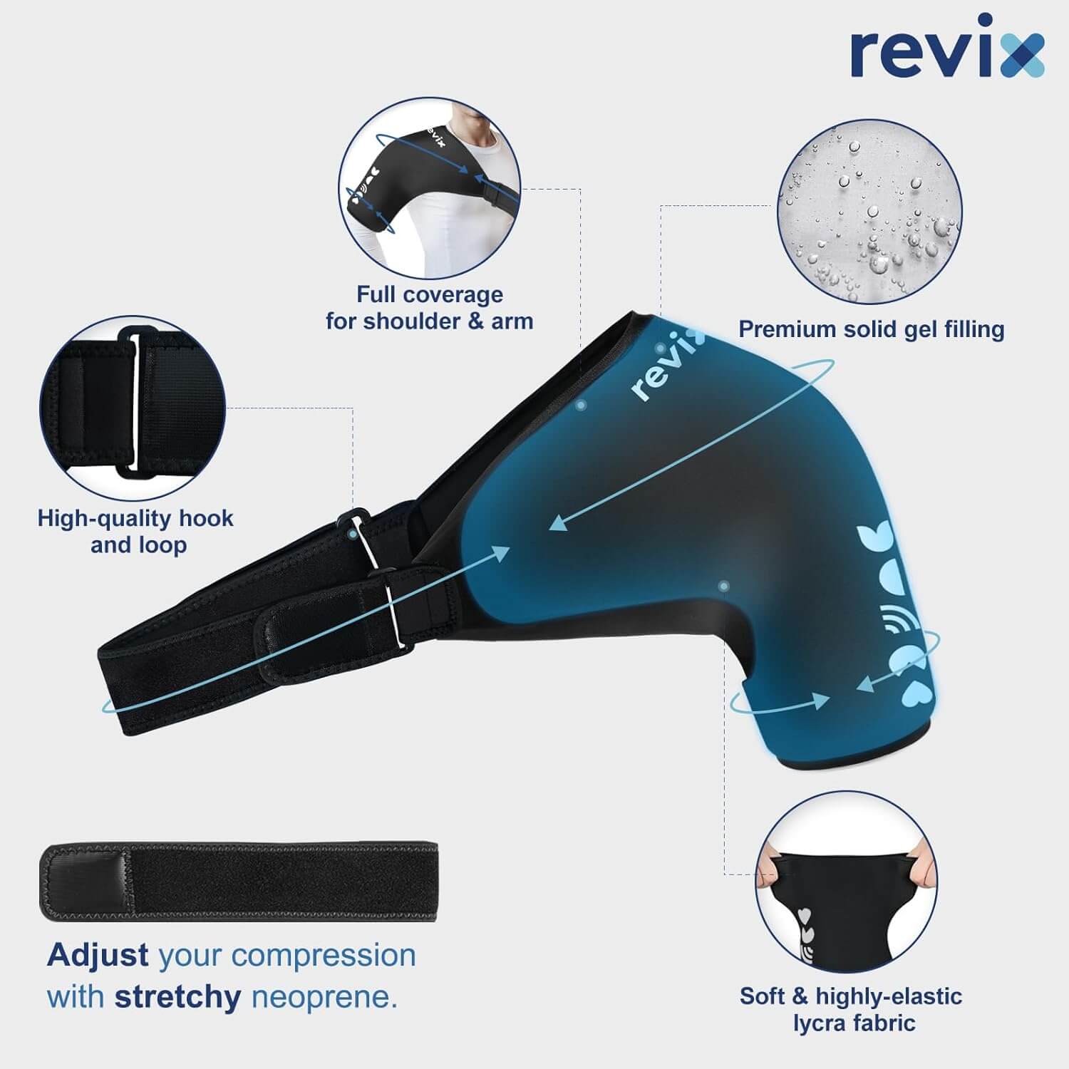 REVIX Shoulder Ice Pack Wrap Reusable