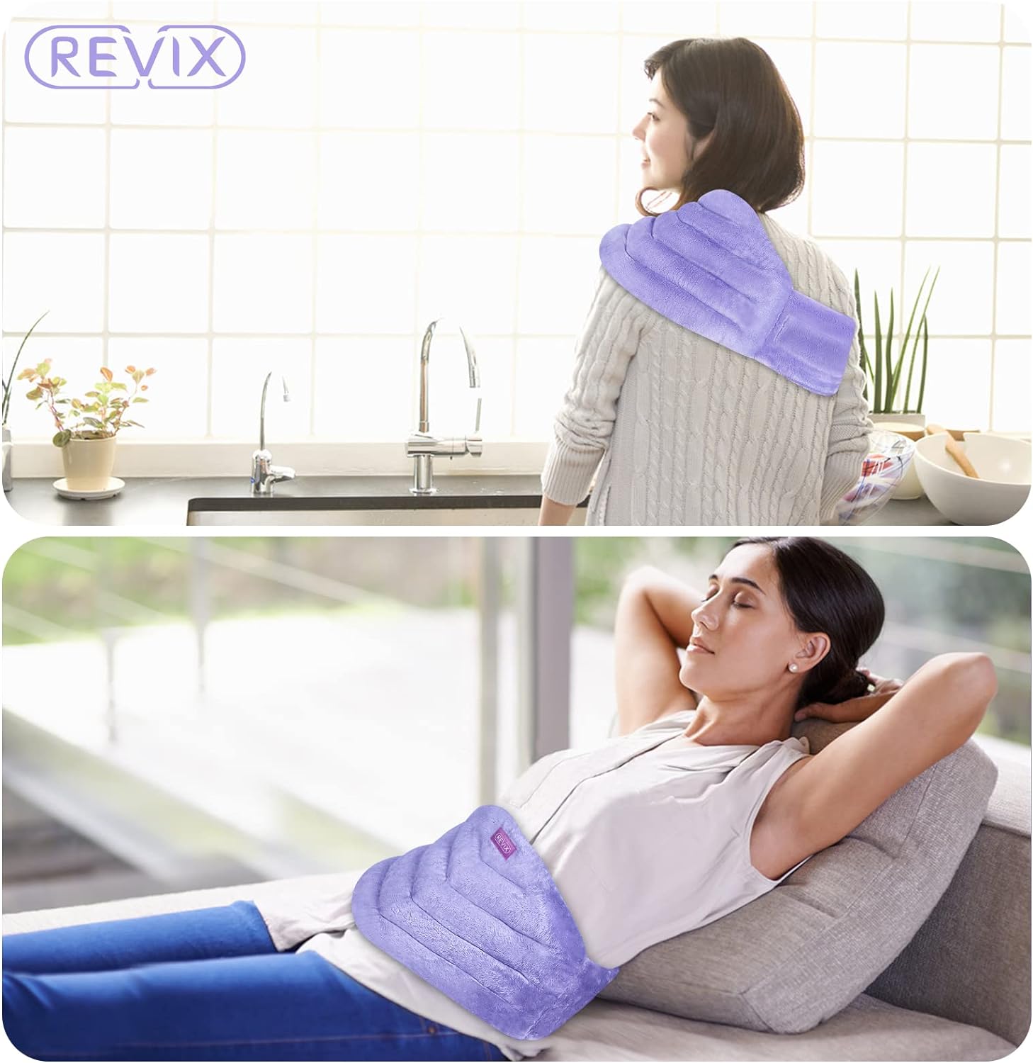 REVIX Microwavable Heating Pad for Back, Extra Large Microwave Heated Pack with Moist Heat