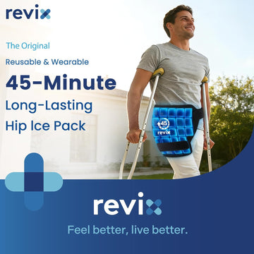 REVIX 45-Min Long-Lasting Hip Ice Pack Wrap, Extra Large Gel Ice Pack Reusable with Ice Grid Design