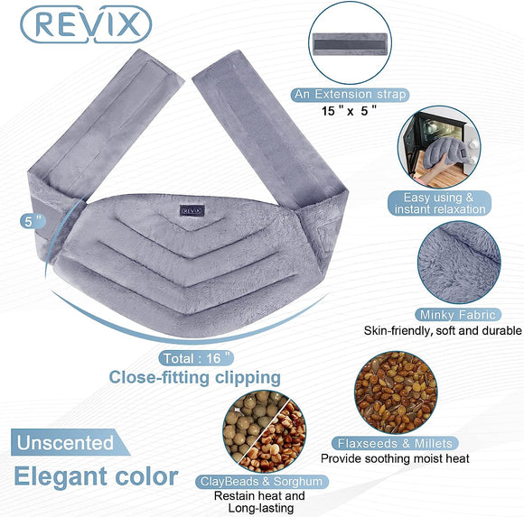 REVIX Microwavable Heating Pad for Back, Extra Large Microwave Heated Pack with Moist Heat