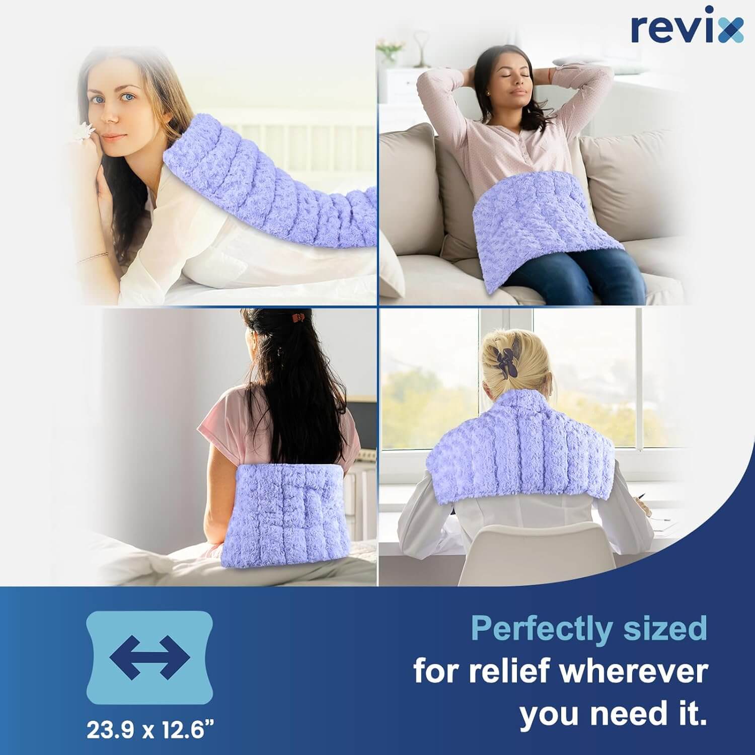 REVIX Large Heating Pad for Back Pain Relief Moist Heated Wrap for Full Back