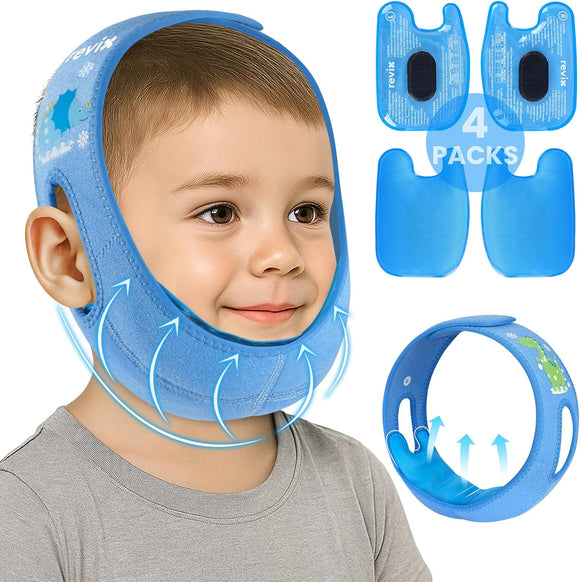 REVIX Teeth Ice Pack Head Wrap for Kids Ice Pack for Face & Jaw with 3D Fit