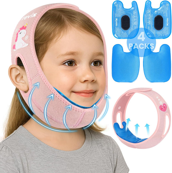 REVIX Teeth Ice Pack Head Wrap for Kids Ice Pack for Face & Jaw with 3D Fit