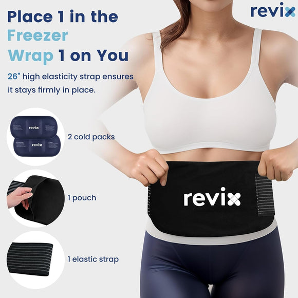 REVIX Ice Packs for Injuries Reusable Gel Cold Packs 14"x7"