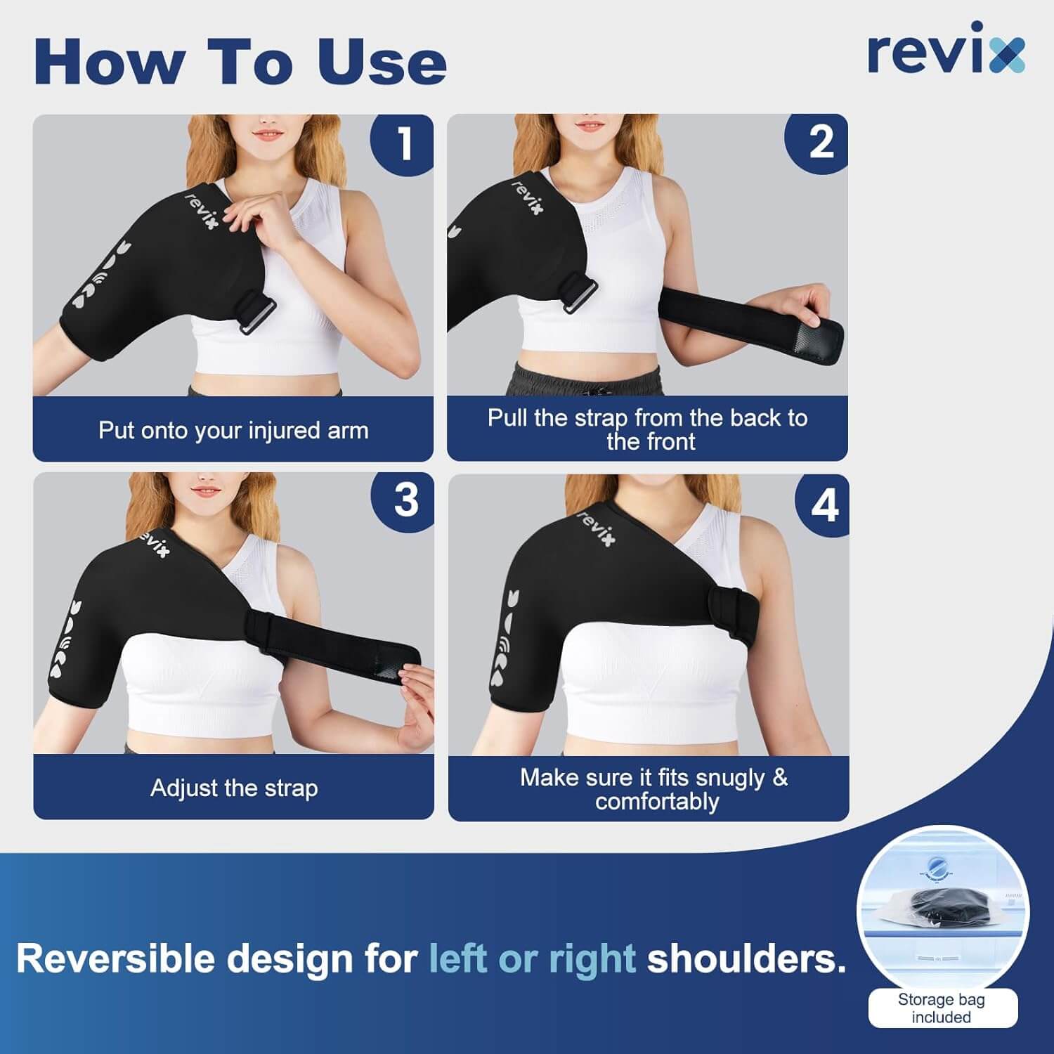 REVIX Shoulder Ice Pack Wrap Reusable