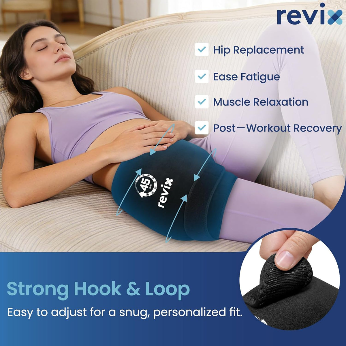 REVIX 45-Min Long-Lasting Hip Ice Pack Wrap, Extra Large Gel Ice Pack ...