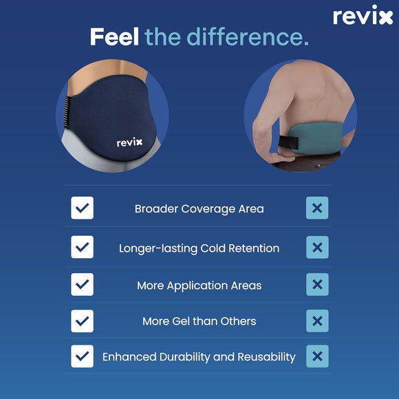 REVIX Extra Large Ice Pack for Back Relief, 2 Pack Reusable Gel Ice Pack Wraps for Lower Back