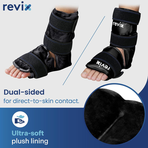 REVIX Ankle Ice Pack for Foot Swelling, Reusable Gel Ice Pack Wrap
