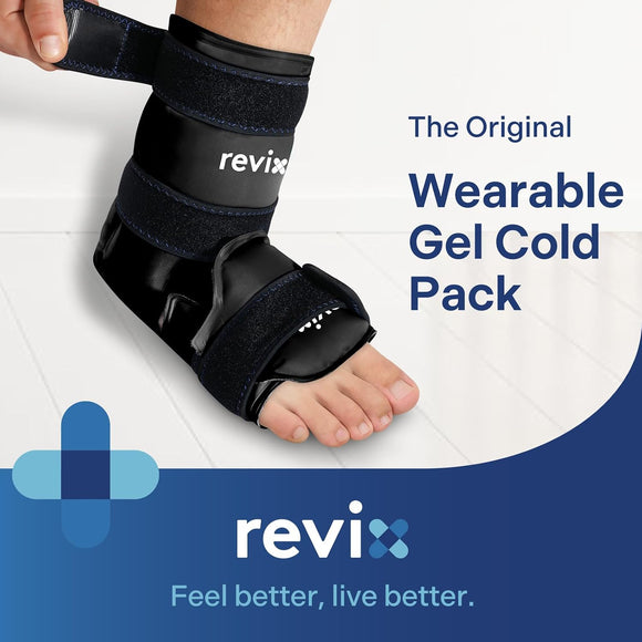 REVIX Ankle Ice Pack for Foot Swelling, Reusable Gel Ice Pack Wrap