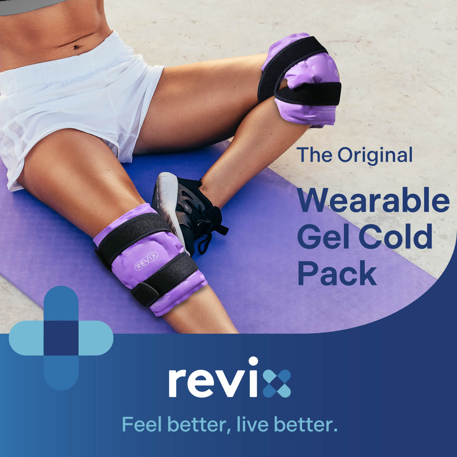 REVIX Ice Packs for Knee Injuries Reusable, Gel Ice Wraps with Cold Compression for Injury and Post-Surgery, A Set of Two