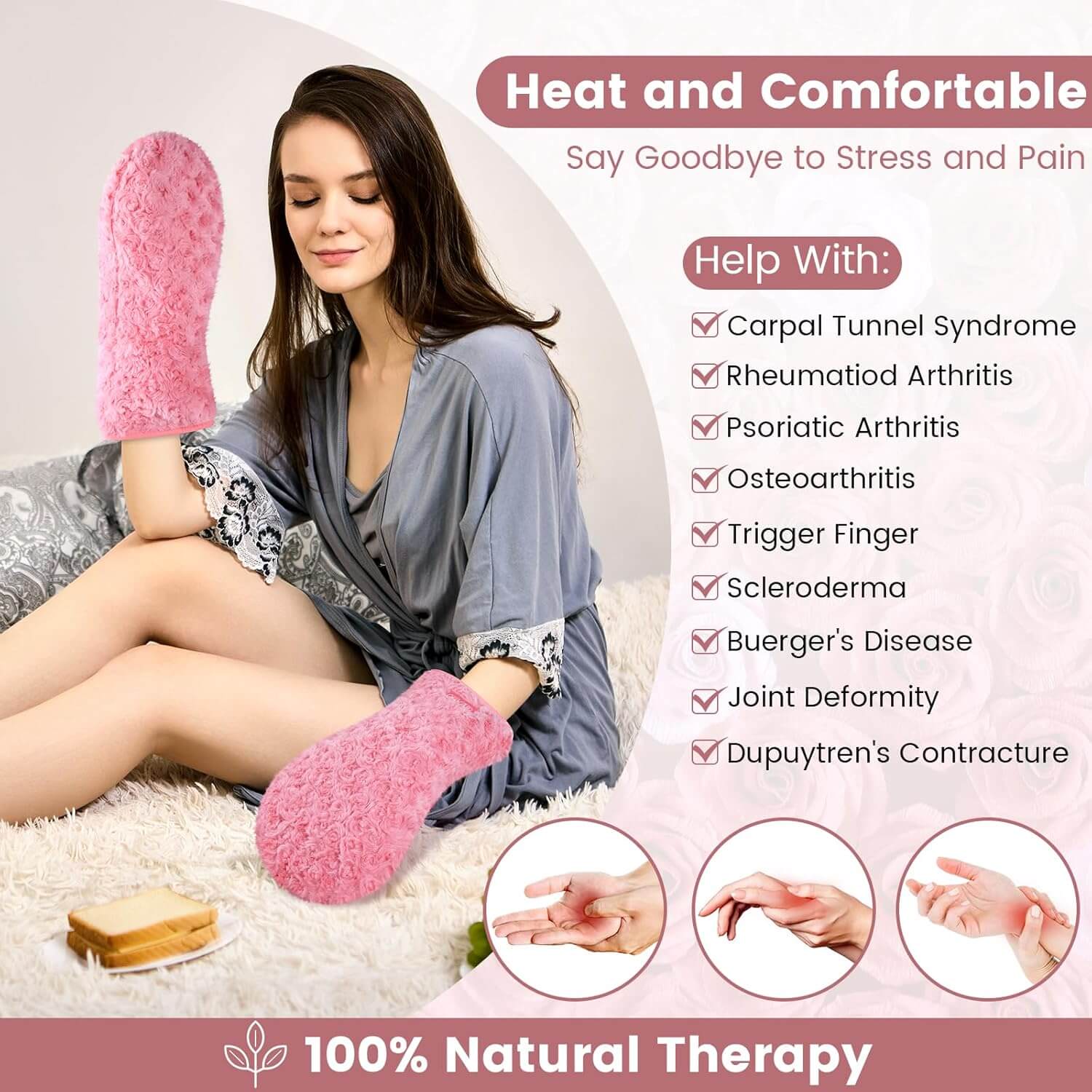 REVIX Heated Mitts For Arthritis And Hand Therapy, Microwavable Warmer ...