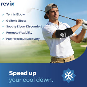 REVIX Elbow Ice Pack Wrap for Pitchers, 45-Minute Long-Lasting Cold Compression Wrap