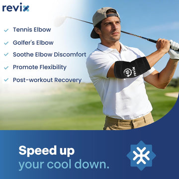 REVIX Elbow Ice Pack Wrap for Pitchers, 45-Minute Long-Lasting Cold Compression Wrap