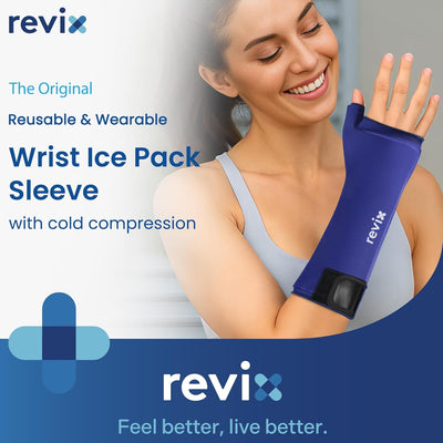 REVIX Wrist Ice Pack Wrap - Hand Ice Pack Sleeve with Extended Coverage