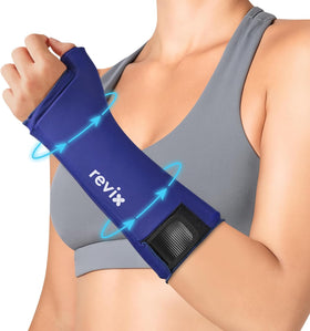 REVIX Wrist Ice Pack Wrap - Hand Ice Pack Sleeve with Extended Coverage