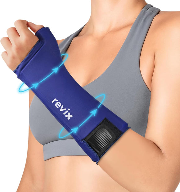 REVIX Wrist Ice Pack Wrap - Hand Ice Pack Sleeve with Extended Coverage