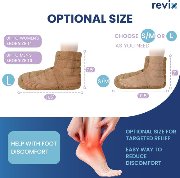 REVIX Microwavable Foot Warmers, Heated Booties for Cold Feet & Discomfort Relief