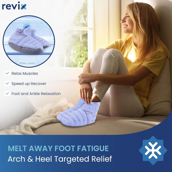 REVIX Microwavable Foot Warmers, Heated Booties for Cold Feet & Discomfort Relief