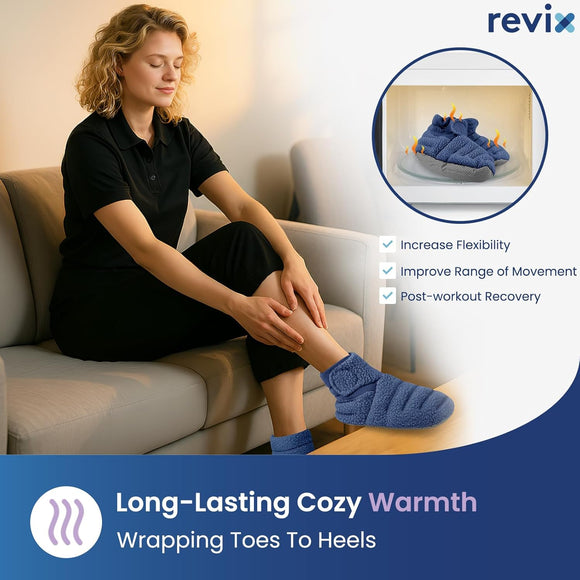 REVIX Microwavable Foot Warmers, Heated Booties for Cold Feet & Discomfort Relief